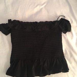 Off the shoulder shirt crop top